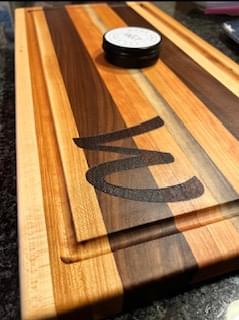 Large Cutting Board Chopping Block Engraved Custom Hard Maple Black Walnut Black Cherry